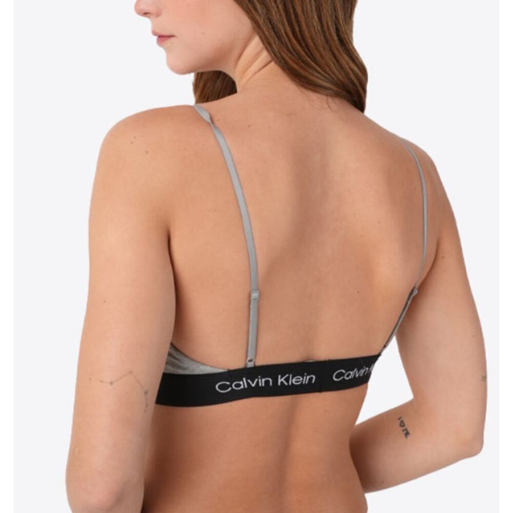Calvin Klein Women's Gray Cotton Stretch Unlined Bralette Size XS - Picture 2 of 9